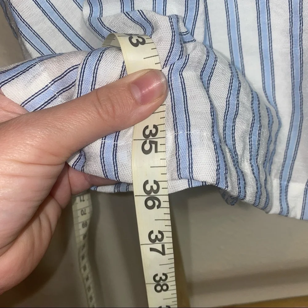 Favlux 1XL dress blue white stripes button tie - Picture 5 of 8